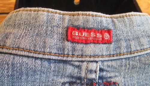 VTG Guess Jean Jacket Blue Denim Girls Size Large Zip Front And Pocket Sleeves - Picture 9 of 12