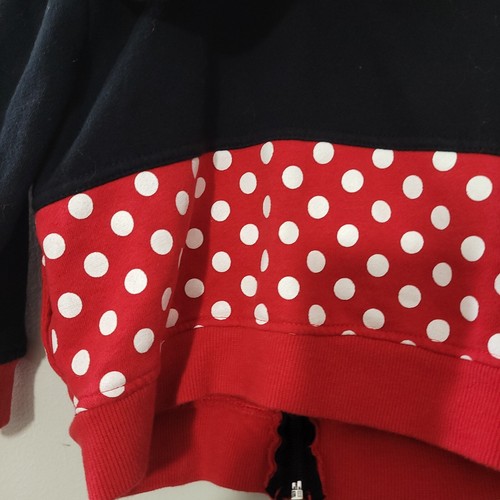 Disney Parks Kids Black Jacket Hooded Minnie Mouse Dots Long Sleeve Size XXS - Picture 5 of 9