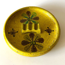 Mid century Bitossi pottery Ashtray yellow Aldo Londi ROSENTHAL NETTER Raymor