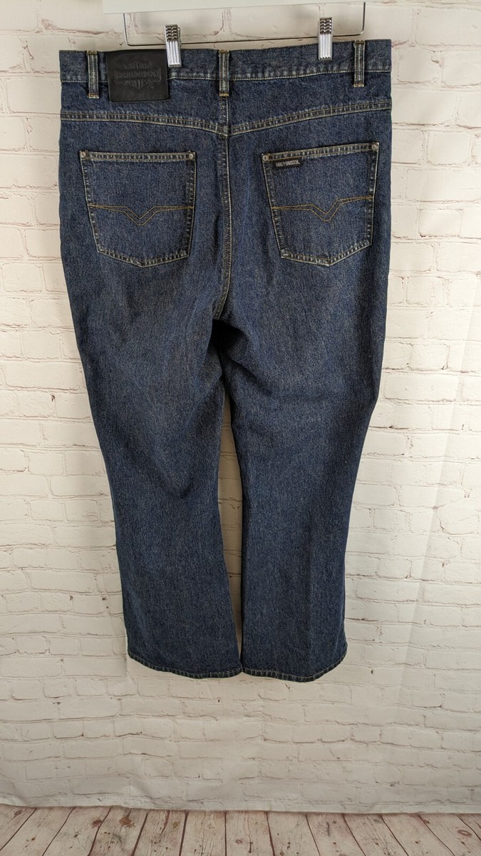 Harley-Davidson Dark Wash Denim Bedazzled Emblem Women's Jeans Sz