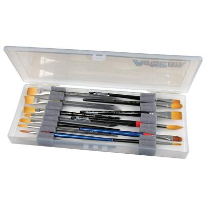 KW903 Brush Box with Foam Inserts Fine Art Portable Paint Brush Organizer