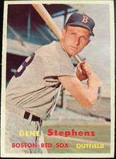 1957 Topps #217 GENE STEPHENS Boston Red Sox MLB baseball card EX+