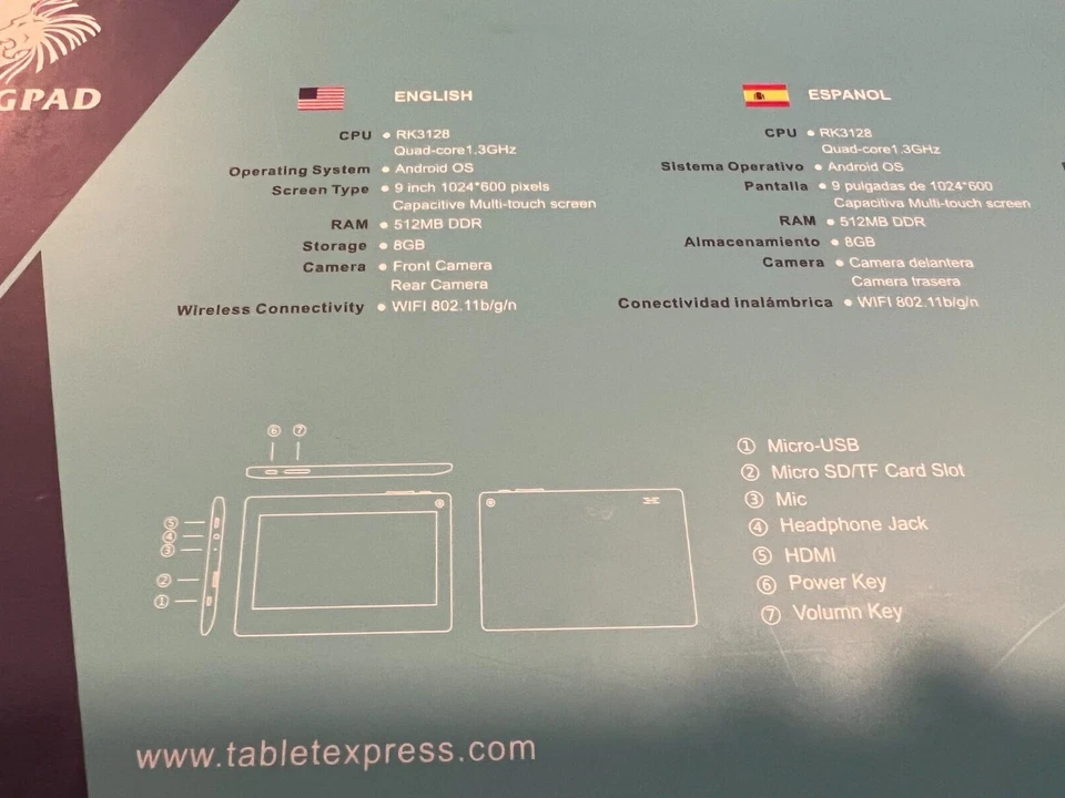 Tablet KingPad K90 9" cuatro núcleos negra sin usar sistema operativo Android 512 MB Foto 4 de 4