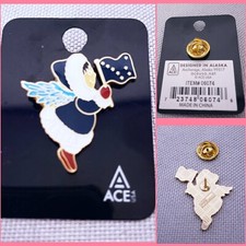 New ALASKA Eskimo Angel Flag PIN Gold Tone La...
