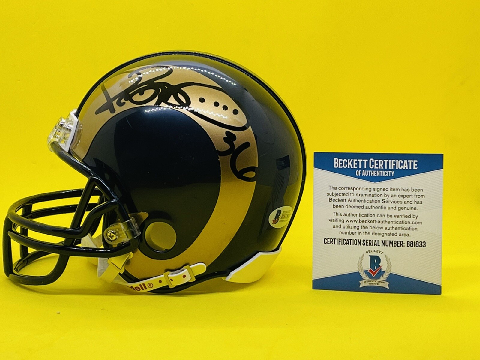Jerome Bettis Autographed Signed Los Angeles Rams LA Rams Mini Helmet Beckett COA 