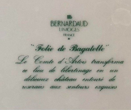 BERNARDAUD Limoges FOLIE DE BAGATELLE Dinner Plate 10.2in Pair Set - Picture 4 of 4