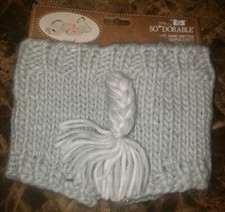 So Dorable Hand Knitted Diaper Cover Gray Elephant Tail 0 - 3 Months