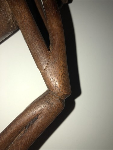 CARVED WOODEN STATUE - AFRICAN - 10" High Seated Man - Picture 3 of 9