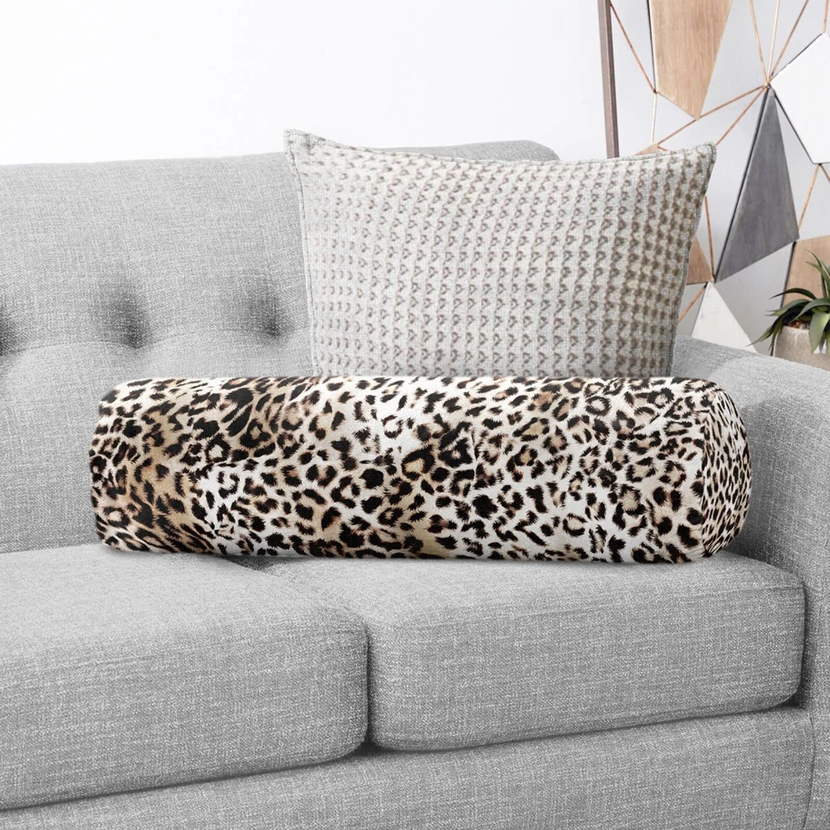 Leopard print bolster pillow sales