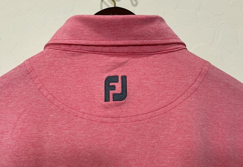 FootJoy Performance Golf Shirt Polo Mens Size Medium White Pink TPC Las Vegas - Picture 9 of 11