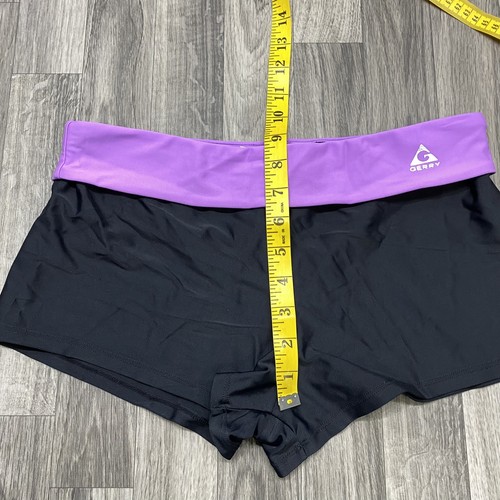 GERRY Stretch Waist Mid Rise Purple & Black Swimming Shorts Women's Size 16 - Picture 6 of 7