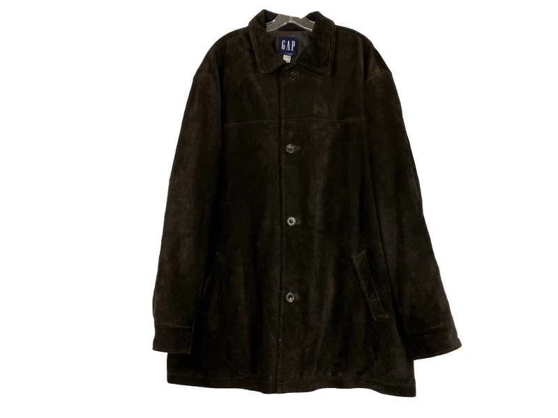 gap chocolate suede quilted lining pockets big tall y2k jacket