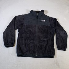 North Face Fleece Jacket Girls XL Black Full Zip Fuzzy Sweater Outdoors U48