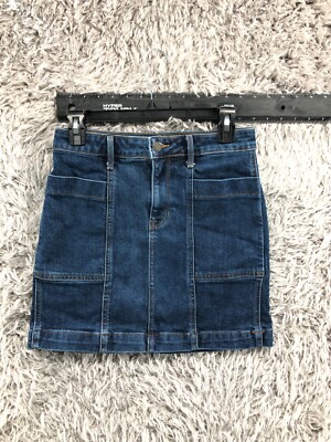 Old Navy Straight Pencil Mini Midi Skirt Womens Size Blue Jean