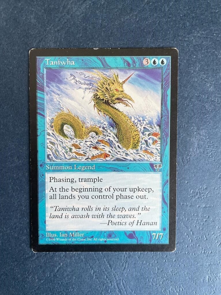 MTG MIRAGE TANIWHA MAGIC THE GATHERING BLUE RARE ENGLISH CREATURE CARD LEGEND
