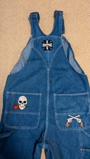 Y2K Liberty Embellished Bib Overalls Wmns L 10/12 Cotton Denim Carpenter