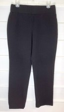 Kasper Black Ponte Stretch Knit High Rise Pull On Pants Size 8 EC 