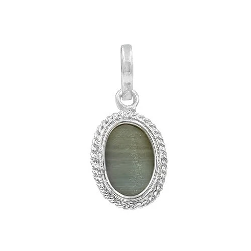 Lab Certified 9.25 Ratti / 8.32 Carat Cat's Eye/Lahsuniya Pendant (Locket) Silve - Picture 3 of 4