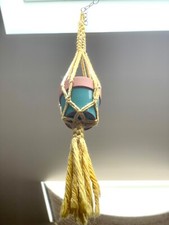 Vintage Macrame Plant Hanger Flower Pot Garden Holder Handmade San Francisco NO