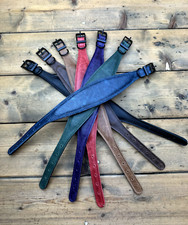 Italian greyhound soft leather collar - Padded & Lined - Suitable For Whippets