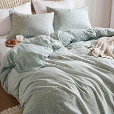 Linen Duvet Cover Set King Size, 3Pcs Textured French Flax Linen Cotton Blend...