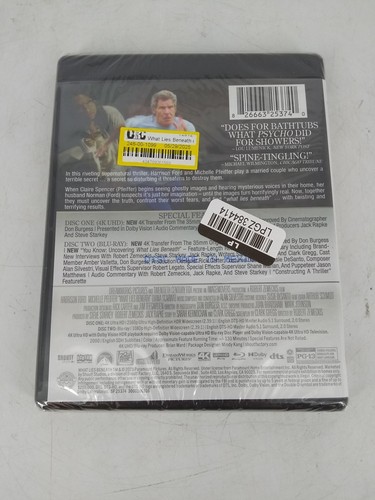 What Lies Beneath (2000) 4K ULTRA HD UHD + BLU-RAY Harrison Ford Move MINT! - Picture 2 of 3
