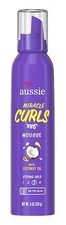  3 PACK Aussie Miracle Curls Mousse Strong Hold W/Coconut Oil 6oz.