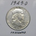 1949-D Franklin half dollar, 90% silver coin
