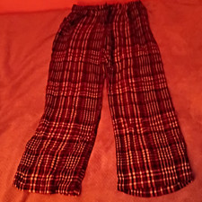 B.U.M. Equipment Girls Plaid Pajama Pants XS Red/Black/White Drawstring