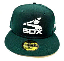 Chicago White Sox NE MLB Cooperstown Fitted Hat~ Dark Green/White