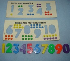 Vtg Fisher Price LITTLE PEOPLE 923 Play Family SCHOOL HOUSE Numbers 0-9  Cards