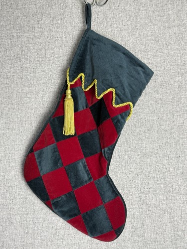 Velvet Argyle Christmas Red Green Gold Tassel Classic Victorian Large Stocking