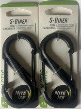 Nite Ize S-Biner Plastic Dual Carabiner 4 - Black 2-Pack