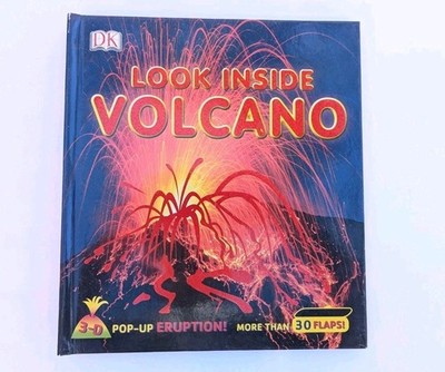 Look Inside Volcano - Hardcover DK Publishing. Flapbook, Pop-up Eruption. Good