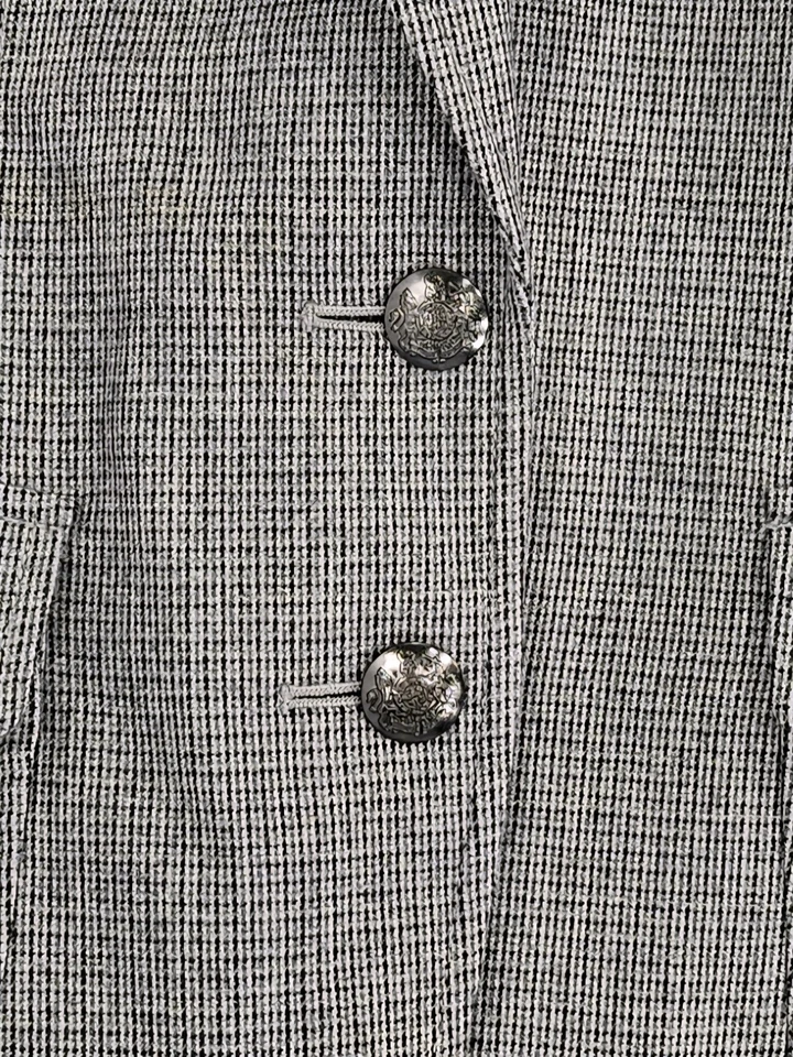 Blazer Banana Republic Italiano Mezcla Lana Dos Botones Mujer 6 Gris Azul Foto 3 de 4