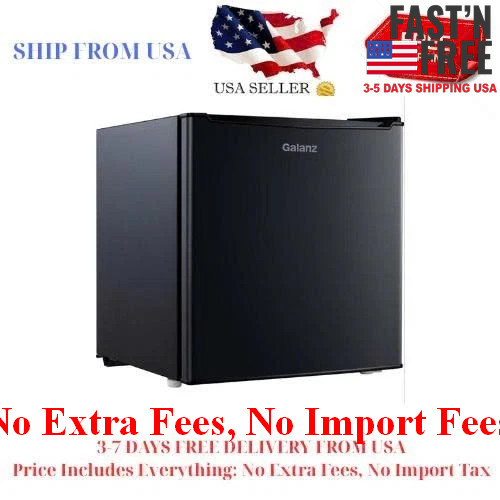 [US WAREHOUSE] Galanz 1.7 Cu ft Single Door Mini Fridge GL17BK, Black, New SALE!