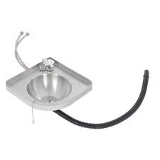 RV Caravan Camper Stainless Steel Hand Wash Basin Kitchen Triangular Sink+Faucet