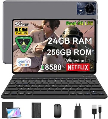 2025 Neu Tablet 14'' Android 15 Tablets 24GB+256GB 8580mAh Octa core Pad 5G WlFl