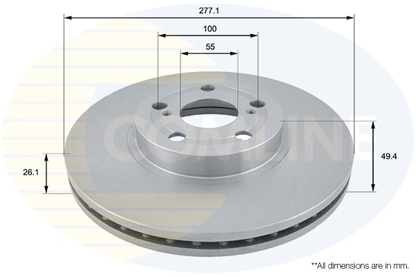 2 PCS COMLINE ADC01109V Brake Disc