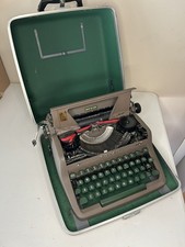 Vintage 1950s Royal Quiet De Luxe Portable Typewriter (Green) w/ Case thumbnail