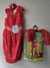 XL 12-14 60" 90lbs Elmo Sesame Street Halloween Red Fuzzy Costume Disguise