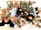 Lot of 18 Vintage Ty Domestic CATS w/ Tags Beanie Babies 1994 - 1999 PLUS Teenie