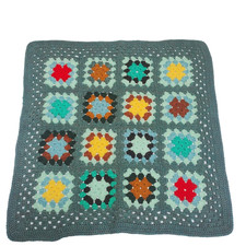 Cuscino quadrato nonna vintage lato uncinetto maglia multicolore 18'' x 18''