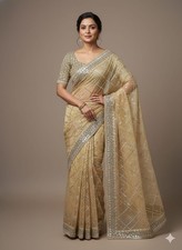PARTY WEAR SAREE WITH BLOUSE FOR WOMEN INDIAN DESIGNER SAREE ETHNIC WEAR SAREE