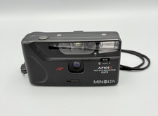 Minolta AF101R 35mm Point Shoot Film Camera Black Built-in Flash Untested