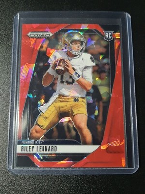 Riley Leonard - Prizm Draft Picks 2025 - Colts, Notre Dame - Red Ice - RC
