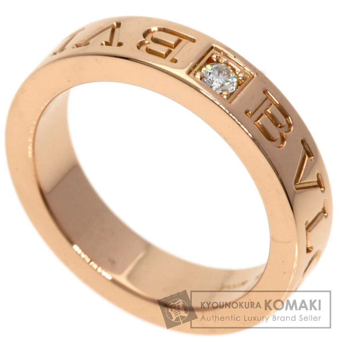 Anello BVLGARI Doppio Logo 1P Diamante K18 Oro Rosa