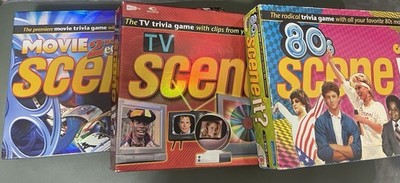 Scene It? DVD Trivia Game Bundle TV Edition Movie 2nd Edition 80s Interactive G