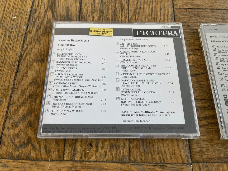 Rachel Ann Morgan 2 CD Lot, Music of My Heart and Sweet as Bardic Music Harp Foto 4 de 4