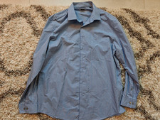 Kenneth Cole Unlisted Men's Dress Shirt Button Down Slim Fit Gray Checked Sz XL